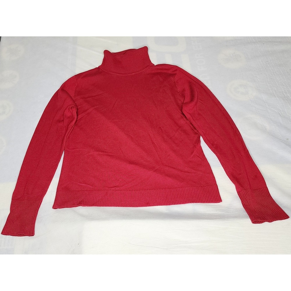 August Silk Knits Women's L Red Turtleneck Sweater Silk Blend
Holidays Christmas